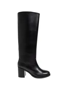 Кожаные ботфорты на устойчивом каблуке A.P.C., черный