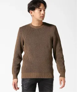 (M) Свитер с круглым вырезом из полированного хлопка