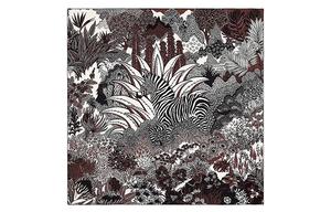 Шелковый платок Carre HERMES черно-белый