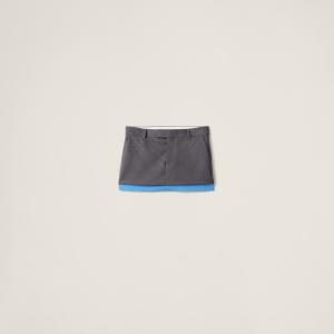 Мини-юбка из габардина MIU MIU, антрацитовый серый