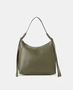 Сумка через плечо с плетеными ручками Jo & Mr. Joe, хаки