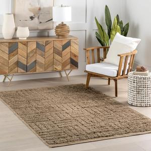 nuLOOM Vonda Geometric ковер 153 x 244 см из джута для столовой и гостиной, Natural