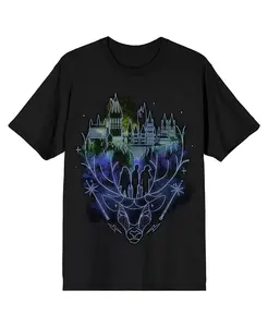 Мужская черная футболка Hogwarts Patronus Line Art - Medium Harry Potter, черный