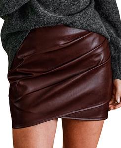 Женская мини-юбка Sassy Strut бордового цвета Cupshe, Brown