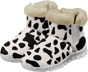 Psesaysky Женские зимние ботинки с белой подошвой, короткие ботильоны, ботинки до середины голенища, зимние ботинки, широкая полнота, без шнурков, теплые обувь