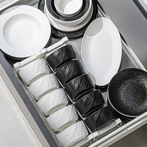 Luowei набор посуды [Black And White Rock Pattern], 2025 новая высокоэстетичная коллекция мисок и тарелок, подглазурная керамика, подарок на новоселье