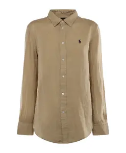 Льняная рубашка Polo Ralph Lauren, бежевый