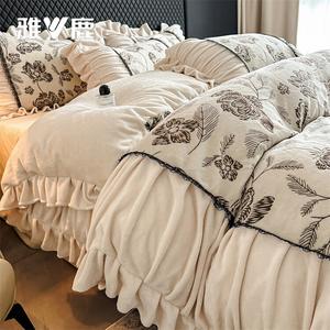 Yalu Комплект постельного белья 1,5 м, 4 предмета: простыня на резинке, пододеяльник 200x230 см