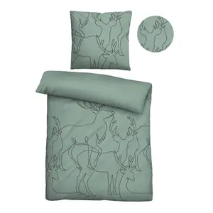 Постельное белье Biberna «0840517», уютное и теплое, бархатистое, меланжевое, 100% хлопок, производство Германия, цвет fichte