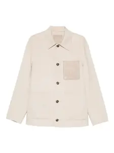 Куртка-рубашка с накладными карманами YVES SALOMON, нейтральный
