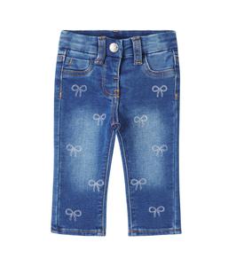 Джинсы с бантиками для малышей Monnalisa, Blu Stone Denim