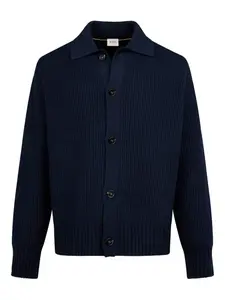 Кардиган в рубчик с воротником поло Tod'S, синий