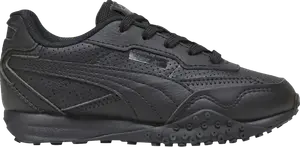 Кроссовки Blacktop Rider Leather Little Kid 'Black Shadow Grey', черный