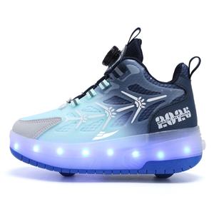 Нескользящие износостойкие детские кроссовки средней высоты для повседневной носки Kuding, синий