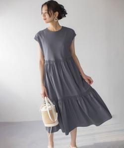 Летнее трикотажное многоярусное платье Suite, цвет Gray [004]