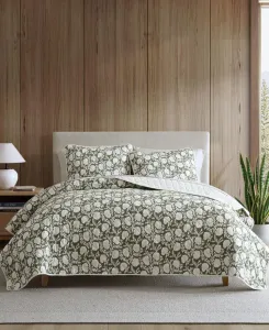 Комплект из двух двусторонних хлопковых стеганых одеял Garden Bloom, размер Twin Eddie Bauer, зеленый