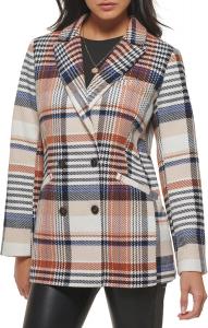 Женский двубортный пиджак Levi's из шерстяной смеси, Rust Multi Plaid