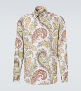 Рубашка из поплина с узором пейсли Etro, Print On White Base