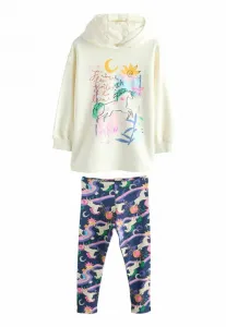 Худи с графическим принтом, стандартного кроя. Next, Ecru Navy Unicorn