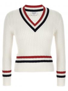 Свитер с интарсией RWB THOM BROWNE, белый