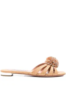 Сандалии Movida с кристаллами Aquazzura, нейтральный