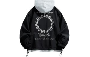 BISEGRLIN Куртка Unisex, Black+Light Heather Gray