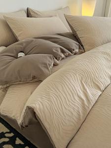 MIDO HOUSE Комплект постельного белья 3 предмета, простыня 90x200 см, подходит для матраса 150x200 см, жаккард, 100% хлопок, цвет Хуахуа Гу