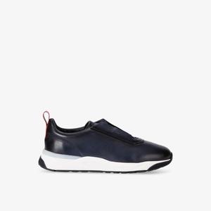 Низкие кроссовки Innova из перфорированной кожи Santoni, синий