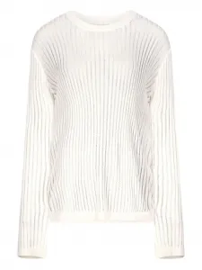 Полупрозрачный джемпер Hedora в рубчик Loulou De Saison, белый