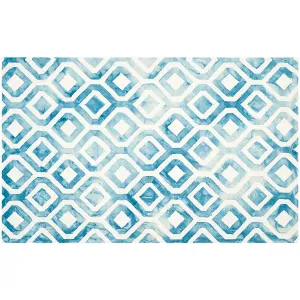 Ковер Arlo с решеткой, окрашенный методом погружения в шерсть Safavieh, мультиколор, 92x153 см