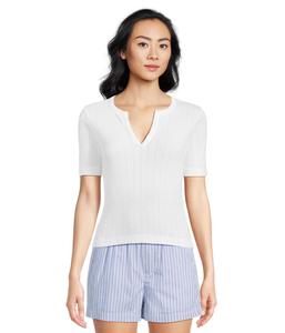 Футболка Madewell Pointelle Crew Neck Tee, белый