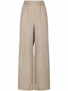 Льняные брюки широкого кроя Fabiana Filippi, нейтральный