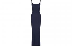 Слип-платье SKIMS SOFT LOUNGE LONG SLIP DRESS женское темно-синее