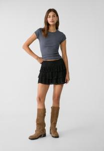 Юбка А-силуэта FLOWING SKORT Stradivarius, черный