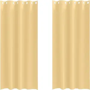 Плотные шторы с кольцами, 2 шт., бежевые, 245 x 140 см vidaXL