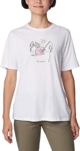Футболка Columbia Womens Bluebird Day Relaxed Crew NeckBluebird Day Relaxed Crew Neck, White/Hoppy Fishing