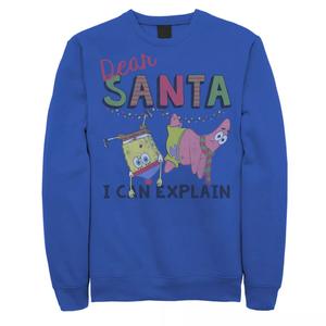 Мужская толстовка с изображением Губки Боба Квадратные Штаны «Санта, я могу объяснить» Nickelodeon