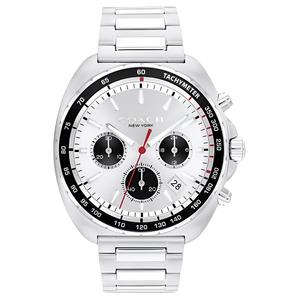 COACH Часы Wrist Watch Quartz Movement Stainless Steel Strap 44mm White Dial Men's Watch, White Dial