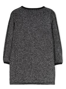 Givenchy Kids платье с вышитым логотипом и эффектом металлик, черный