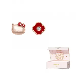 Sanrio Серьги-гвоздики S925 серебро стерлинг для женщин красные