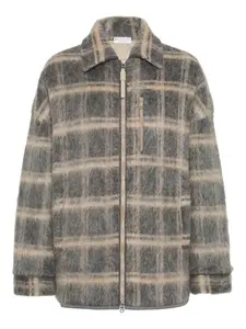 Куртка в клетку Brunello Cucinelli, серый