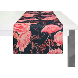 Дорожка для стола Eden GOTS органическая, сертифицирована CERES 0242, Сделано в Германии Adam, темно-синий/розовый