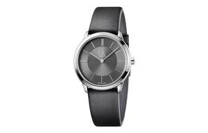 Calvin Klein Часы Minimal Collection Wrist Watch Quartz Movement Leather Watch Bands 35mm Gray Dial Women's Watch K3M221C4, Gray Dial