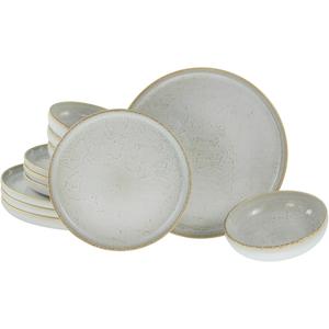 Набор тарелок Uno Vintage Offwhite, 12 предметов в стиле Шебби, Винтаж Creatable, белый