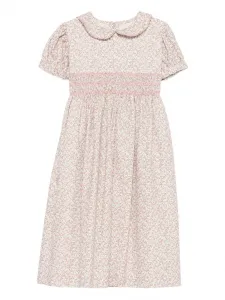 Платье с воротником «Питер Пэн» и ручной вышивкой (смокингом) Siola, розовый