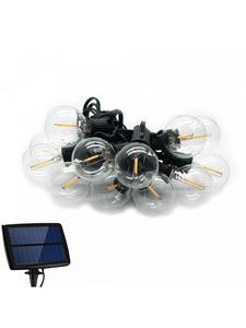 Forever Lights Светодиодная солнечная гирлянда 5,5 м + 10 светодиодных лампочек с нитью накаливания, черная