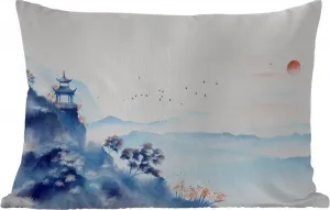 Подушка для улицы - картина - масляная краска - натуральный цвет - 50 x 30 см - водонепроницаемая - подушка для отдыха - подушка для дивана - украшение для гостиной MuchoWow