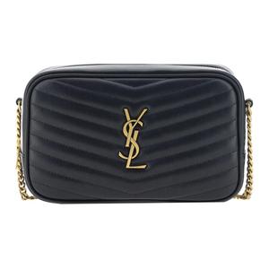 SAINT LAURENT Женская черная кожаная сумка через плечо