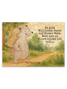 Mr. & Mrs. Panda Дизайн пазла «Папа Медведь» с надписью белым цветом