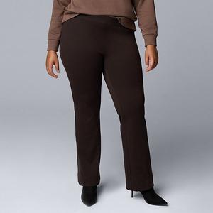 Брюки bootcut Plus size mid rise из ткани ponte Simply Vera Vera Wang, Ganache